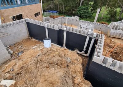 Retaining Wall Waterproofing Work Sample