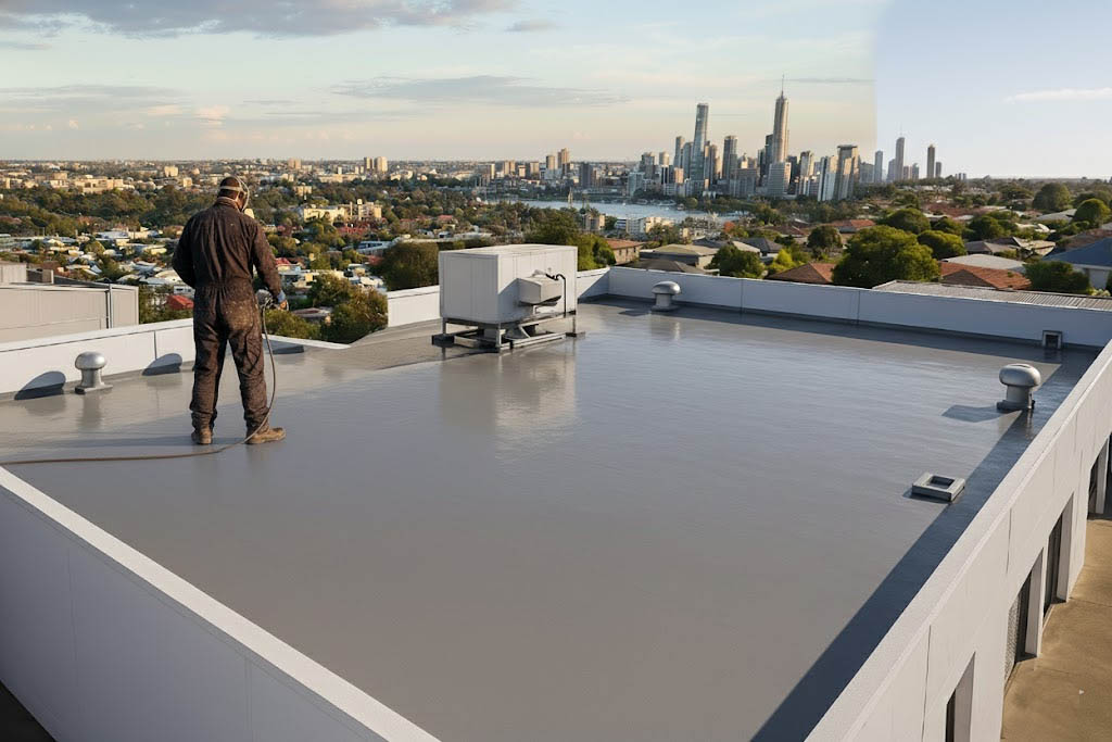 Concrete flat roof waterproofing