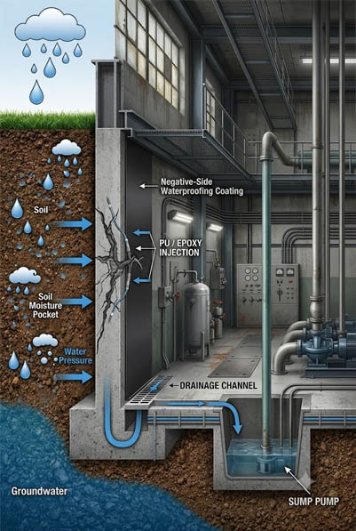 negative-side-waterproofing-infographic Jindalee Basement and Retaining Wall Waterproofing